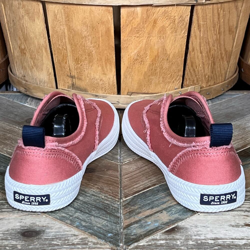 Sperry Crest Knot Washed Red Canvas Slip On Sneak… - image 8